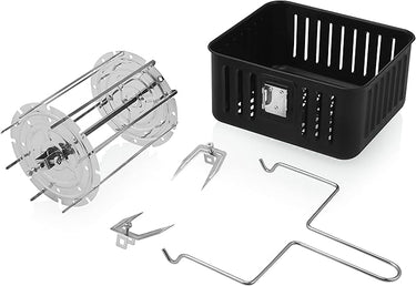 Princess 182062 Set de Accesorios para la freidora sin aceite y horno 182065, cesta de revestimiento antiadherente, 2 juegos de pinchos para asar verdura, carne o pollo y asa extraíble, sin BPA